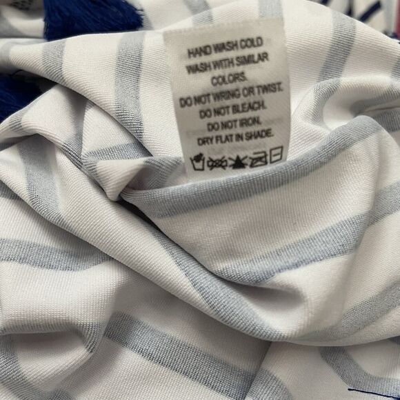 Cabana Life Embroidered Tasseled Swim Cover Up Nautical Blooms Size S/M - Picture 10 of 12